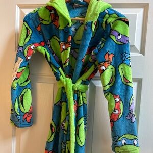Nickelodeon Kids Pajamas Robe - Blue and Green. ninja Turtles large 12-14